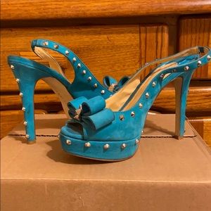 Gianni Bini Studded Turquoise Heels